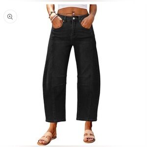 Genleck Black Wash Barrel Jeans